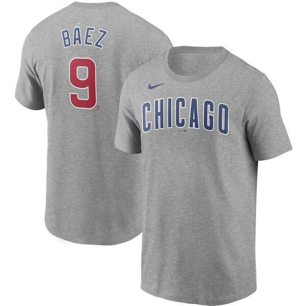 MLB ハビアー・バエズ シカゴ・カブス Tシャツ ネーム & ナンバー ナイキ/Nike グレー | セレクション | MLB NBA