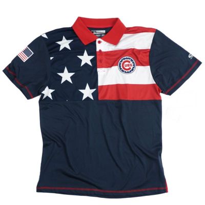 MLB シカゴ・カブス Stars & Stripes ポロシャツ (USA Flag)  TF Fan ネイビー