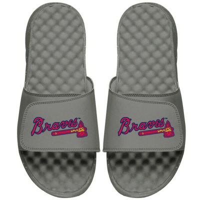 MLB アトランタ・ブレーブス サンダル/シューズ Primary Logo Slide Sandals ISlide グレー