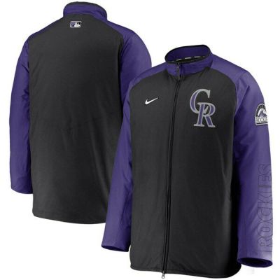 MLB コロラド・ロッキーズ ジャケット/アウター Authentic Collection Dugout Full-Zip Jacket ナイキ/Nike ブラック