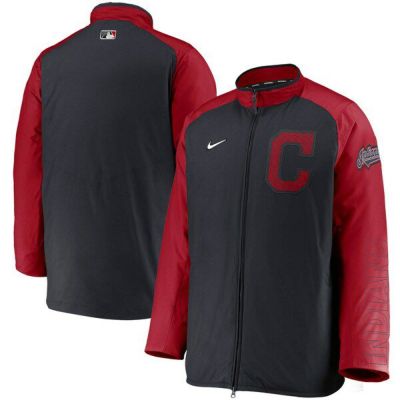MLB クリーブランド・インディアンス ジャケット/アウター Authentic Collection Dugout Full-Zip Jacket ナイキ/Nike ネイビー