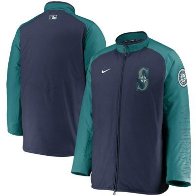 MLB シアトル・マリナーズ ジャケット/アウター Authentic Collection Dugout Full-Zip Jacket ナイキ/Nike ネイビー/アクア