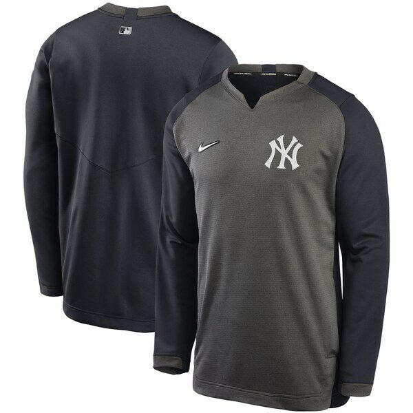 MLB ニューヨーク・ヤンキース スウェットシャツ/トレーナー Authentic Collection Thermal Crew ナイキ/Nike  グレー/ネイビー | セレクション | MLB NBA NFL プロ野球グッズ専門店 公式オンラインストア