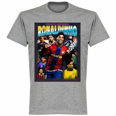 SOCCER ロナウジーニョ バルセロナ Tシャツ Old-Skool Hero T-Shirt RETAKE グレー