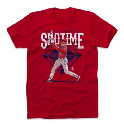 大谷翔平 Tシャツ MLB エンゼルス ショータイム SHOWTIME 半袖 ロサンゼルス 500Level レッド【OCSL】