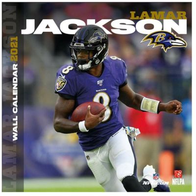 ラマー・ジャクソン カレンダー NFL レイブンズ 2021年版 プレーヤー 壁掛け ポスターインテリア Turner 