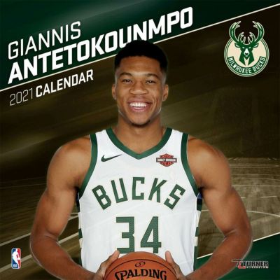 ヤニス・アデトクンボ カレンダー NBA ミルウォーキー・バックス 2021年版 プレーヤー 壁掛け ポスターインテリア Turner 