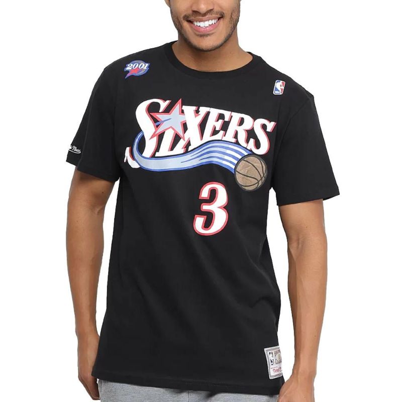 アレン・アイバーソン Tシャツ tシャツ NBA 76ers シクサーズ ミッチェル＆ネス/Mitchell & Ness ブラック メンズ  半袖2203MN特集 | セレクション | MLB NBA NFL プロ野球グッズ専門店 公式オンラインストア