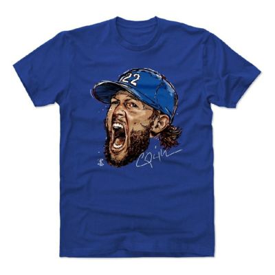 クレイトン・カーショー Tシャツ MLB ドジャース プレーヤー アートコットン ロサンゼルス 半袖 ロイヤルブルー 500LEVEL