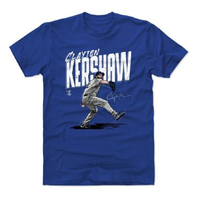 クレイトン・カーショー Tシャツ MLB ドジャース プレーヤー アートコットン ロサンゼルス 半袖 ロイヤルブルー 500LEVEL