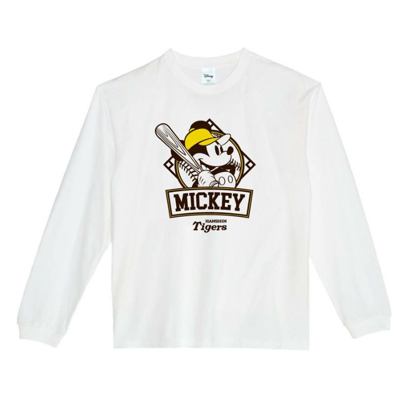 阪神タイガース グッズ Tシャツ ミッキーマウス ディズニー Disney Mickeymouse ロングtシャツ 長袖 Space Age ホワイト セレクション Mlb Nba Nfl プロ野球グッズ専門店 公式オンラインストア