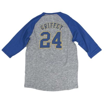 ケン・グリフィー・ジュニア Tシャツ tシャツ ラグラン MLB マリナーズ マジェスティック Majestic グレー ロイヤル メンズ 7分袖 