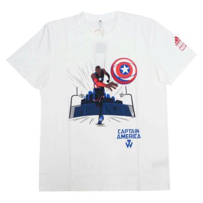 ジョン・ウォール Tシャツ NBA Marvel マーベル Captain America キャプテンアメリカ アディダス Adidas ホワイト