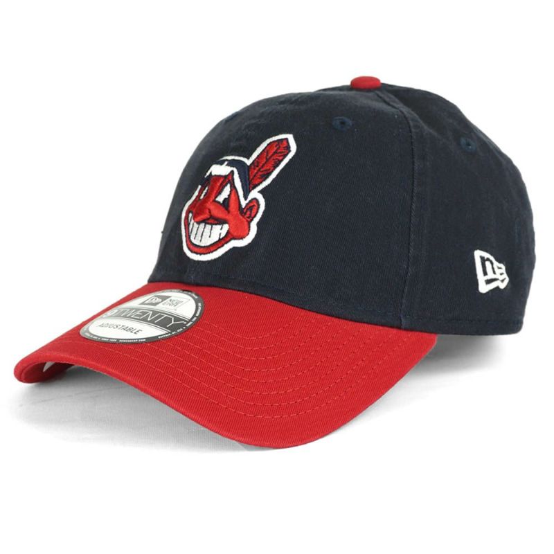 インディアンス キャップ 帽子 MLB ニューエラ New Era 9TWENTY ネイビー レッド アジャスタブル デッドストック ワフー