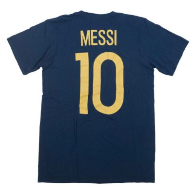 リオネル・メッシ Tシャツ アルゼンチン代表 ネーム＆ナンバー アディダス Adidas ネイビー サッカー
