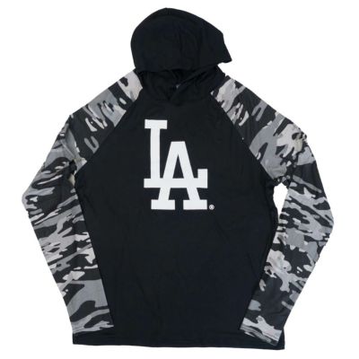 ドジャース パーカー MLB ライトウェイト 軽量 ストレッチ素材 フーディー シャツ Zubaz ブラック