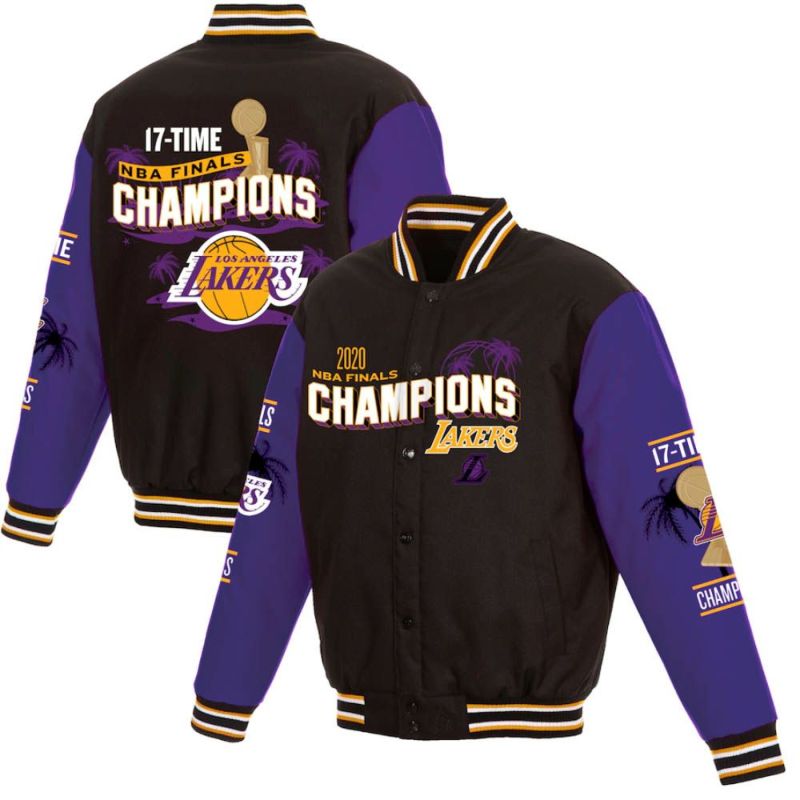 レイカーズ スタジャン NBA JH Design ブラック メンズ 長袖 アウター ジャケット 17-Time NBA Finals  Champions Palm | セレクション | MLB NBA NFL プロ野球グッズ専門店 公式オンラインストア