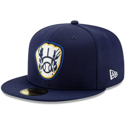 ブリュワーズ キャップ ニューエラ New Era 59FIFTY Fitted Hat MLB 2021スプリングトレーニング ネイビー 21nrs