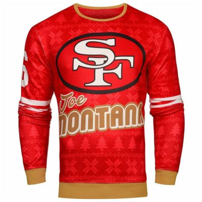 NFL Team Apparel San Francisco 49ers Joe Montana #16 Christmas Sweater Shirt  XL