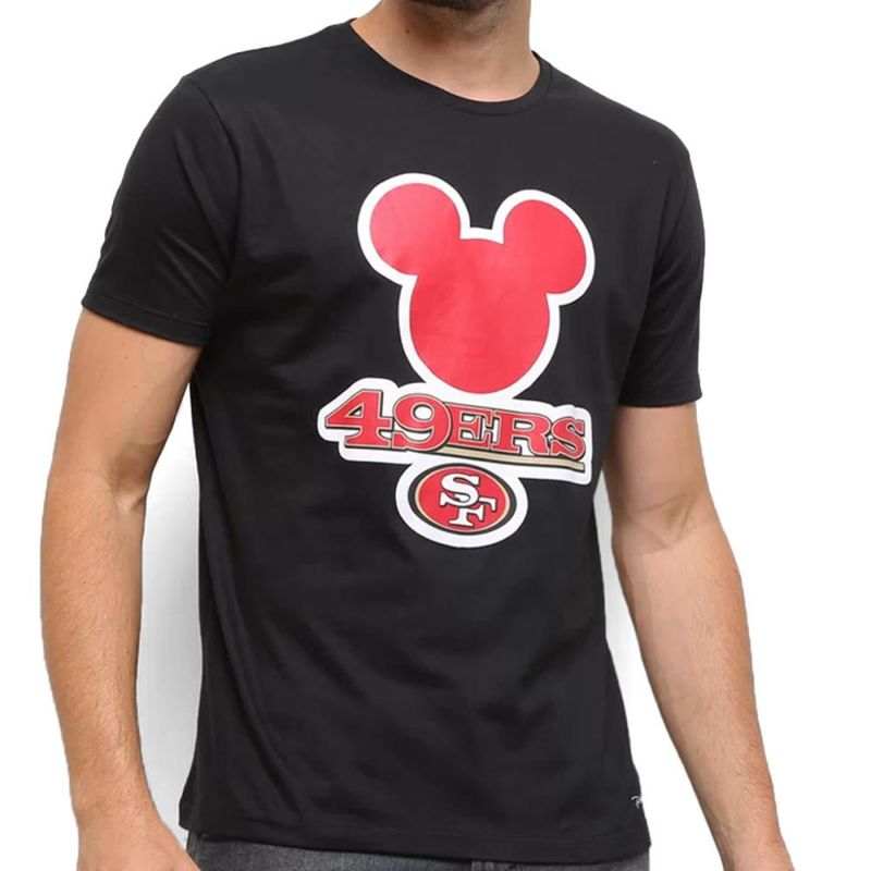 Nfl Tシャツ ミッキーマウス ディズニー 49ers ブラック メンズ 半袖 Tシャツ Disney Micky Simbol T Shirt ncl セレクション Mlb Nba Nfl プロ野球グッズ専門店 公式オンラインストア