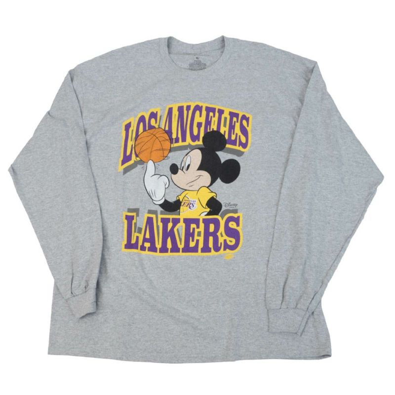 レイカーズ Nba Tシャツ Junk Food グレー ミッキーマウス ディズニー メンズ 長袖 ロンt Mickey Mouse Imprinted Long Sleeve T Shirt セレクション Mlb Nba Nfl プロ野球グッズ専門店 公式オンラインストア