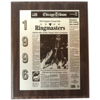シカゴ・ブルズ NBA グッズ 記念盾 Newspaper Cover Bulls Championship Plaque 1996 Chicago Tribune
