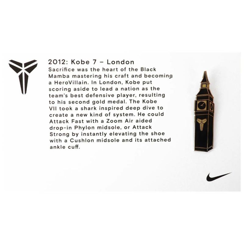 コービー・ブライアント NBA グッズ ピンバッジ ピンズ ナイキ コービー NIKE KOBE 2012 : Kobe 7 London Pin |  セレクション | MLB NBA NFL プロ野球グッズ専門店 公式オンラインストア