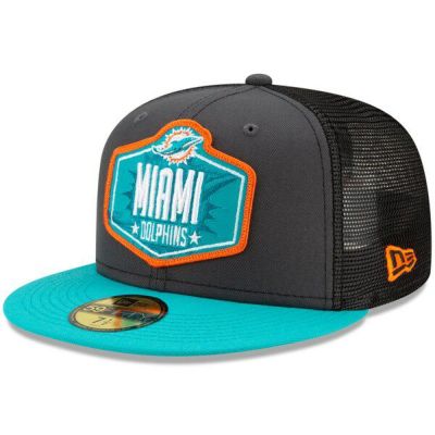 NFL ドラフト 2021 キャップ ドルフィンズ ニューエラ New Era グラファイト アクア 59FIFTY Fitted Hat