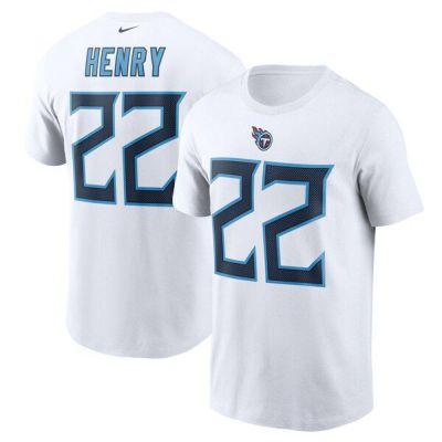 NFL Tシャツ デリック・ヘンリー タイタンズ ナイキ Nike ホワイト メンズ 半袖 Name & Number T-Shirt