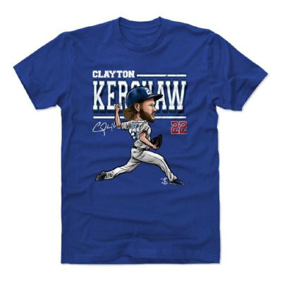 クレイトン・カーショー Tシャツ MLB ドジャース Cartoon T-Shirt 500Level ロイヤルブルー