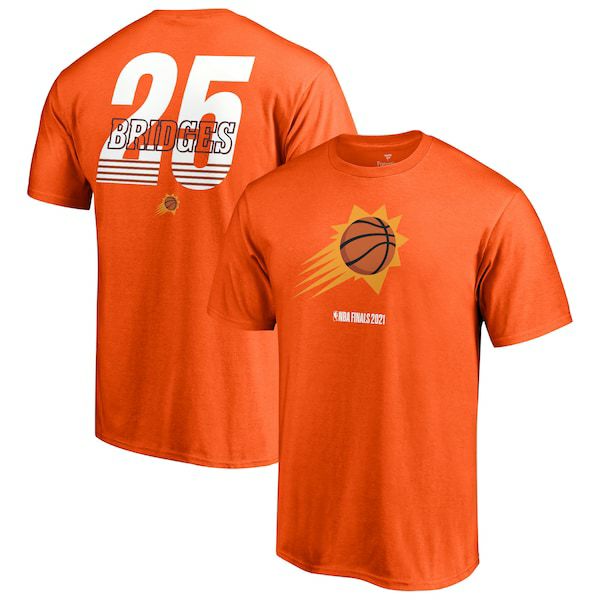 NBA ミカル・ブリッジズ フェニックス・サンズ Tシャツ NBAファイナル2021 進出記念 Name Number T-Shirt オレンジ 21FNLBD | セレクション | MLB NBA NFL プロ野球グッズ専門店 公式オンラインストア