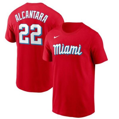 MLB サンディ・アルカンタラ マーリンズ Tシャツ 2021 シティーコネクト City Connect ネーム＆ナンバー ナイキ/Nike レッド