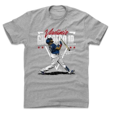 MLB ウラディミール・ゲレーロ・ジュニア ブルージェイズ Tシャツ Triangle Name T-Shirts 500 Level ヘザーグレー