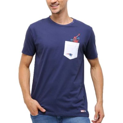 NFL ペイトリオッツ Tシャツ NFL x Marvel マーベル Spider-Man スパイダーマン ネイビー 210818ncl
