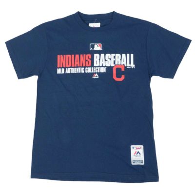 MLB インディアンス Tシャツ オーセンティック Authentic Collection Baseball マジェスティック/Majestic ネイビー
