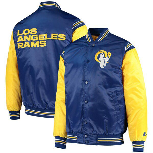 NFL ラムズ ジャケット サテンジャケット Enforcer Varsity Jacket