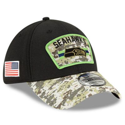 NFL シーホークス キャップ 2021 サルートトゥサービス Salute To Service 39THIRTY Flex ニューエラ/New Era ブラック カモ 21STSC