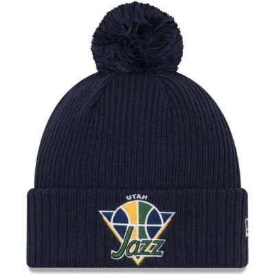 NBA ユタ・ジャズ ニットキャップ 2021 NBA Tip-Off Team Color Pom Cuffed knit ニット帽 ニューエラ/New Era ネイビー