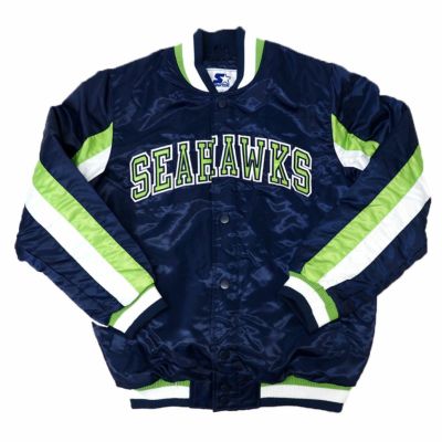 NFL シーホークス スタジャン THE ACEバーシティー サテン ジャケット アウター G-III ネイビー 2212fsg