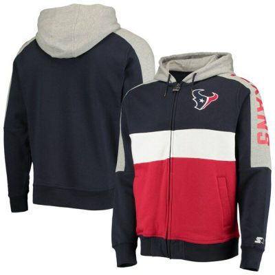 NFL テキサンズ パーカー プレーオフ カラーブロック フルジップ フーディー STARTER ネイビー/レッド 2212fsg