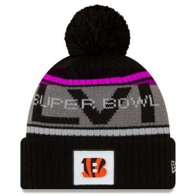 Cincinnati Bengals New Era Super Bowl LVI 56 Beanie Knit Hat Gray