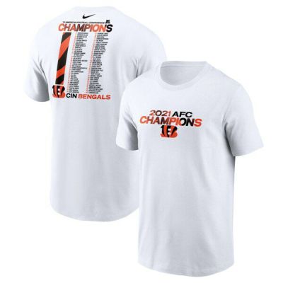NFL ベンガルズ Tシャツ 2021 AFC カンファレンス 優勝記念 Champions Roster ナイキ/Nike ホワイト