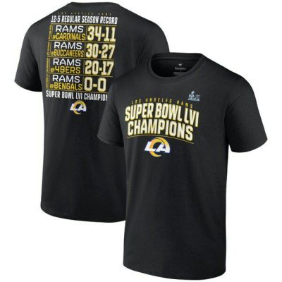 NFL ラムズ Tシャツ 第56回 スーパーボウル 優勝記念 Super Bowl LVI Champions Schedule Tee ブラック