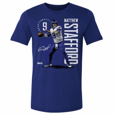 NFL マシュー・スタッフォード ラムズ Tシャツ Los Angeles R Vintage WHT T-shirt 500level ロイヤルブルー