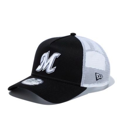 千葉ロッテマリーンズ グッズ メッシュキャップ 9FORTY A-Frame トラッカー メッシュ Cap ニューエラ/New Era ブラック ホワイト