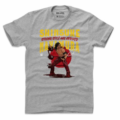 WWE 中邑真輔 Tシャツ Superstars Strong Style 500Level ヘザーグレー