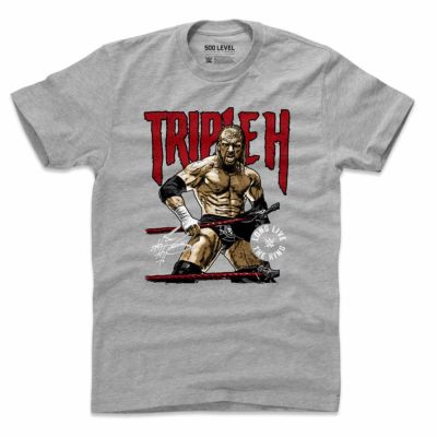 WWE トリプルH ショーン・マイケルズ Tシャツ Superstars Long Live The King  500Level ヘザーグレー