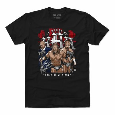 WWE トリプルH ショーン・マイケルズ Tシャツ Superstars 25 years  500Level ブラック