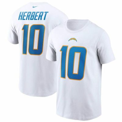 NFL ジャスティン・ハーバート チャージャース Tシャツ ネーム＆ナンバー パフォーマンス ナイキ/Nike ホワイト 23nplf