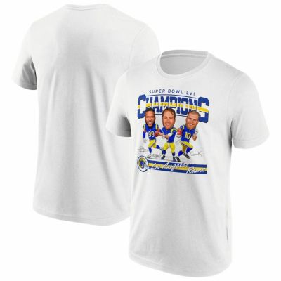 NFL ラムズ Tシャツ カリカチュア 2022 第56回 スーパーボウル 優勝記念 Super Bowl LVI Champions ホワイト